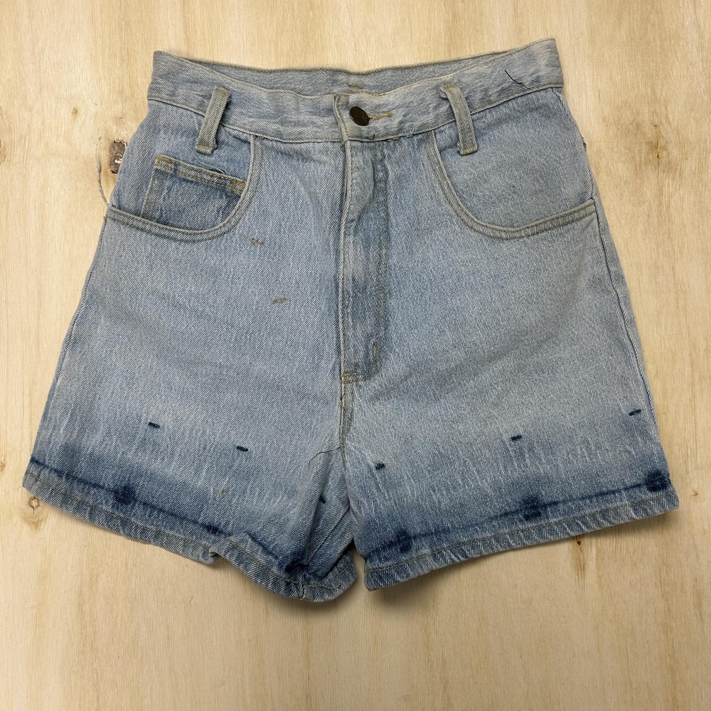 Vintage Contempo Casuals Shorts Womens M 25W Blue Denim Mom High Rise USA Casual